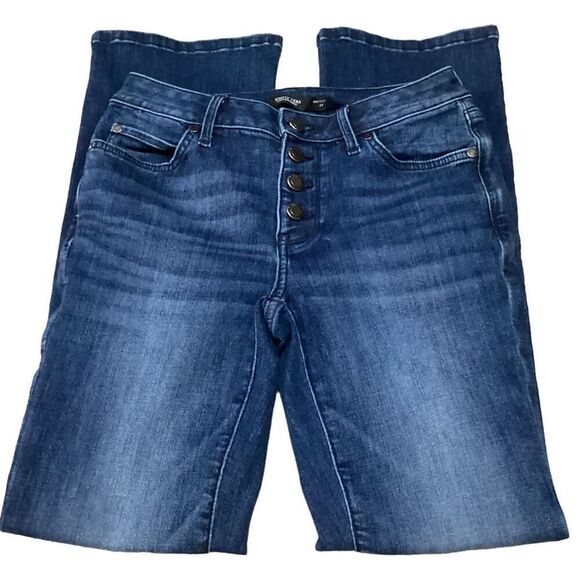 Vintage Simply Vera Verawang Stretchy Dark Blue Bootcut Jeans Size 4 Petite - Picture 5 of 10